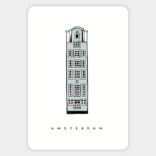 Light Blue Amsterdam House, Netherlands. Build your collection. Sticker